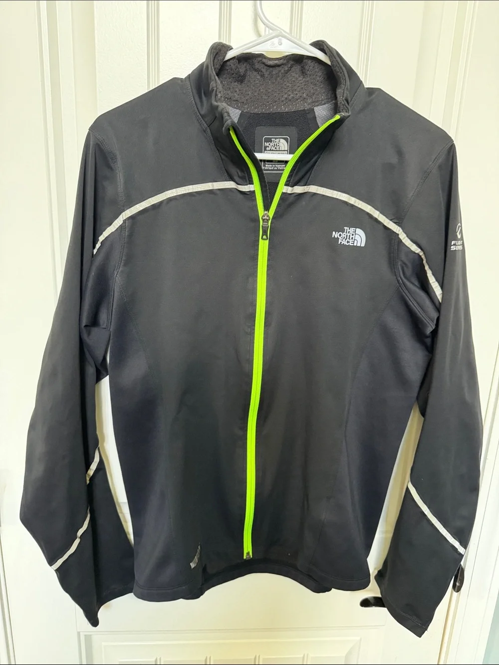 The North Face Black Jacket with Neon Green Zipper